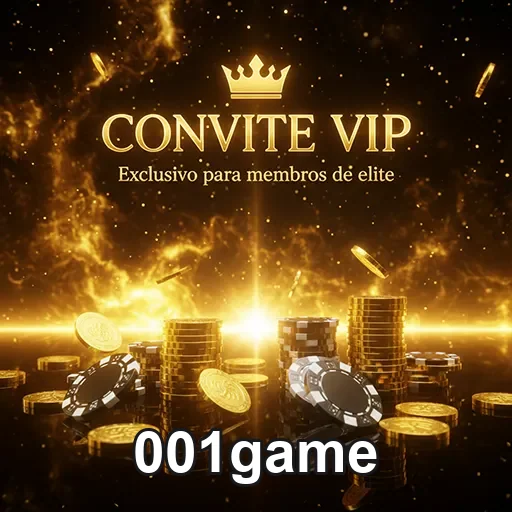 Imagem promocional do site 001game com destaque para o pacote VIP05 e benefícios exclusivos.